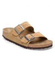 Birkenstock Skórzane klapki "Arizona" w kolorze beżowym rozmiar: 36. Brązowe klapki Birkenstock, bez wzorów, ze skóry, klasyczne, z otwartym noskiem, bez obcasa, bez zapięcia. Za 232.23 zł.