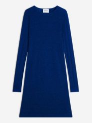 Perfect Cashmere Kaszmirowa sukienka "Lola" w kolorze granatowym rozmiar: S. Niebieskie sukienki Perfect Cashmere, na co dzień, s, bez wzorów, z kaszmiru, bez kołnierzyka, bez ramiączek, midi, proste. Za 434.99 zł.