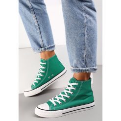 Zielone Trampki Echimene. Zielone trampki Renee, bez wzorów, z gumy, klasyczne, za kostkę, bez zapięcia. W wyprzedaży za 71.99 zł.