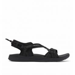 Damskie sandały na wędrówki Columbia SANDAL. Czarne sandały Columbia, bez wzorów, z gumy, bez obcasa, bez zapięcia. Za 239.99 zł.