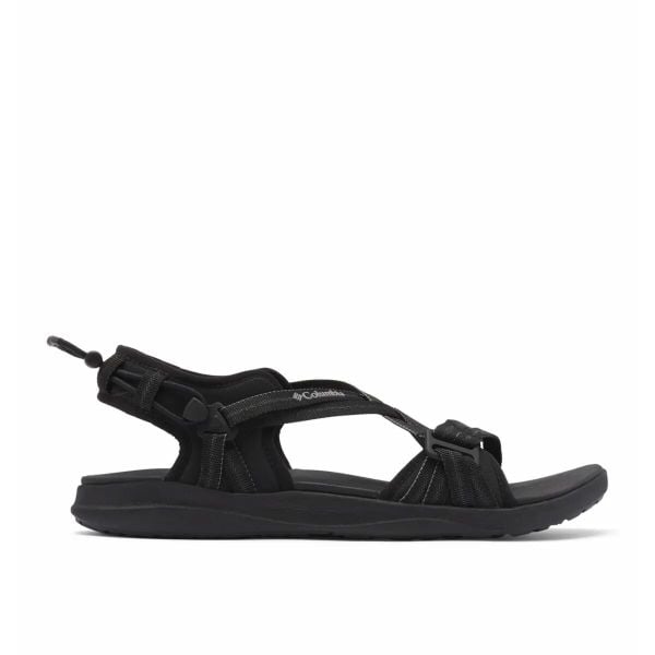Damskie sandały na wędrówki Columbia SANDAL. Czarne sandały Columbia, bez wzorów, z gumy, bez obcasa, bez zapięcia. Za 239.99 zł.