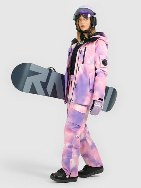 4F Spodnie snowboardowe membrana 15000 damskie - multikolor M. Brązowe spodnie narciarskie 4f, bez wzorów, z materiału, snowboardowy. Za 599.99 zł.