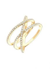 Elli Damska obrączka zawijana Statement z kryształami z pozłacanego srebra próby 925 Sterling Silver Pierścionki 1 ct Damski. Szare pierścionki Elli, pozłacane. Za 448.99 zł.