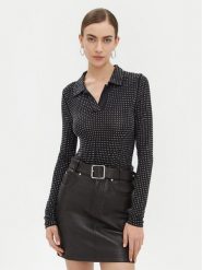 PINKO Bluzka 104452 A288 Czarny Regular Fit. Czarne bluzki Pinko, l, bez wzorów, z bawełny, bez kołnierzyka, bez ramiączek. Za 1,419.00 zł.