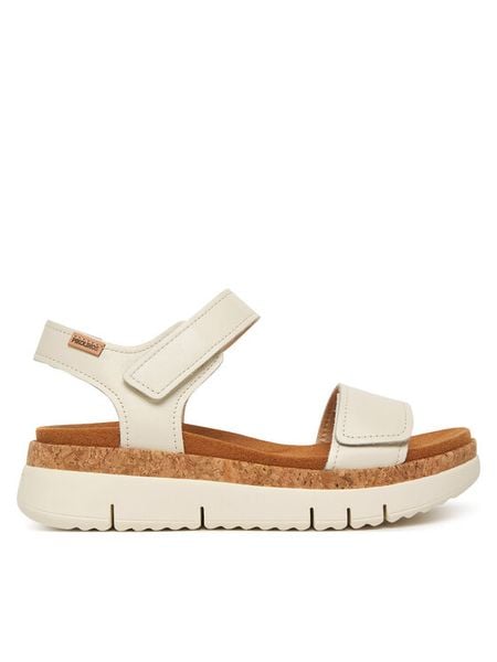 Pikolinos Sandały Palma W4N-0940 Biały. Białe sandały Pikolinos, bez wzorów, ze skóry, bez obcasa, na płaskiej podeszwie, bez zapięcia. Za 479.99 zł.