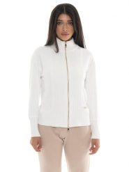 Bluza zimowa Leone 1947 Warm Touch Damen,Reißverschluss und Strickeinsätzen. Białe bluzy LEONE 1947 APPAREL, na zimę, l, bez wzorów, z dzianiny, bez kaptura, na fitness i siłownię. Za 412.58 zł.