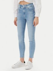 Guess Jeansy W5GA34 D5PY2 Niebieski Skinny Fit. Niebieskie jeansy Guess, z aplikacjami, z bawełny. Za 299.99 zł.