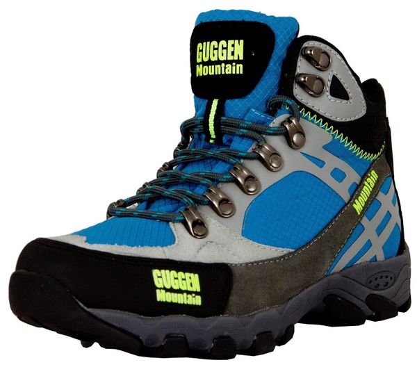 Damskie buty turystyczne outdoorowe. Zielone buty trekkingowe GUGGEN MOUNTAIN, bez wzorów, z materiału, bez zapięcia, trekkingowe. Za 258.40 zł.