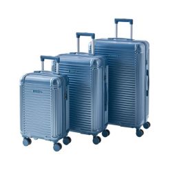 Zestaw 3 walizek MYNTIS Niebieski. Niebieskie walizki BLmeble. W wyprzedaży za 528.00 zł.