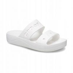 Klapki Dla Dorosłych Crocs Baya Platform. Brązowe klapki Crocs, bez wzorów, z materiału, bez obcasa, bez zapięcia. Za 139.99 zł.