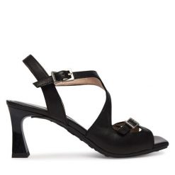 Sandały Hispanitas. Czarne sandały Hispanitas, bez wzorów, bez obcasa, na słupku, bez zapięcia. Za 619.99 zł.