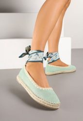Jasnozielone Espadryle z Plecioną Podeszwą i Wiązaniem Wokół Kostki Cyntavia. Zielone espadryle Born2be, bez wzorów, casualowe, bez obcasa. W wyprzedaży za 84.99 zł.