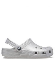 Crocs Klapki Classic Glitter Clog K 206993 Srebrny. Szare klapki Crocs, bez wzorów, z tworzywa sztucznego, bez obcasa, bez zapięcia. Za 139.99 zł.