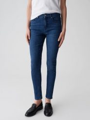 OPUS Dżinsy "Enja" - Skinny fit - w kolorze granatowym rozmiar: 42/L28. Niebieskie jeansy Opus, l, z aplikacjami, ze skóry. Za 239.95 zł.