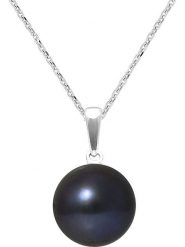 Pearl Addict Srebrny naszyjnik "Solo" z perłą w kolorze tahiti - dł. 42 cm rozmiar: onesize. Niebieskie naszyjniki Pearl Addict, z materiału, z perłą, srebrne. Za 217.99 zł.