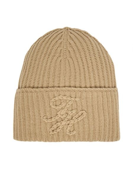 Tommy Hilfiger Czapka Th Elevated Script AW0AW17777 Beżowy. Brązowe czapki zimowe Tommy Hilfiger, bez wzorów, z wełny. Za 299.99 zł.