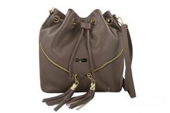 Worek skórzany boho BARBERINI'S 977-9 c. beżowy. Brązowe shopper bag Barberinis, bez wzorów, ze skóry, biznesowe, bez dodatków. Za 219.99 zł.