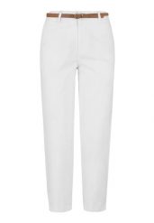 Bawełniane spodnie R-LANA. Białe chinosy Volcano, l, bez wzorów, z bawełny, klasyczne. Za 149.99 zł.