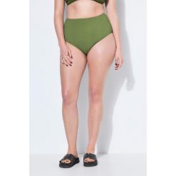Damskie dół od bikini majtki nadruk wysoki stan modelujące. Zielone bikini Ulla Popken, bez wzorów, z elastanu. Za 99.99 zł.