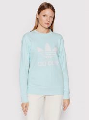 Adidas Bluza Treofil Crew HL6678 Niebieski Regular Fit. Niebieskie bluzy adidas, bez wzorów, z bawełny, bez kaptura. Za 159.99 zł.