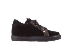 Trampki Bayla-157 B027-003-P Czarny, Skóra naturalna - 36. Czarne trampki Bayla, bez wzorów, ze skóry, bez zapięcia. W wyprzedaży za 134.10 zł.