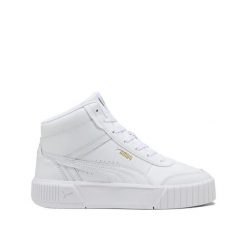 Buty PUMA Carina Mia Mid Biała. Białe buty treningowe Puma, bez wzorów, z materiału, za kostkę, bez zapięcia, do biegania. Za 213.85 zł.