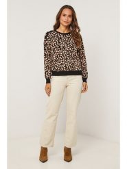 Soft Cashmere Sweter w kolorze czarno-jasnobrązowym rozmiar: 34/36. Brązowe swetry Soft Cashmere, bez wzorów, klasyczne, bez ramiączek. Za 121.99 zł.