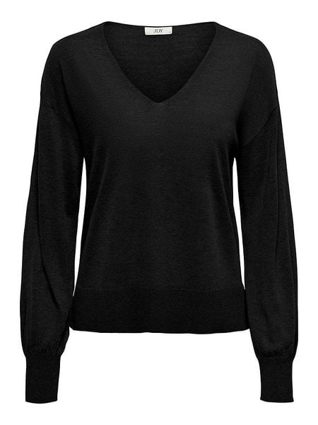 JDY Sweter w kolorze czarnym rozmiar: S. Czarne swetry JDY, s, bez wzorów, ze splotem, bez ramiączek. Za 88.02 zł.