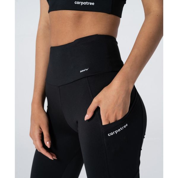 Legginsy z kieszeniami Libra czarne. Czarne legginsy Carpatree, bez wzorów, z elastanu. Za 256.00 zł.