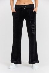 JUICY COUTURE Czarne damskie dresowe spodnie Layla Jewelled Low Rise Pant. Czarne spodnie dresowe Juicy Couture, bez wzorów, z dresówki. W wyprzedaży za 332.99 zł.