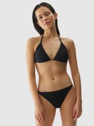 4F Góra od bikini damska - czarna XXL. Czarne bikini 4f, bez wzorów, z elastanu, wakacyjne. W wyprzedaży za 19.99 zł.