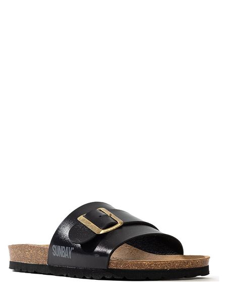 Sunbay Klapki "Ensena" w kolorze czarnym rozmiar: 40. Czarne klapki Sunbay, bez wzorów, klasyczne, z otwartym noskiem, bez obcasa, bez zapięcia. Za 123.25 zł.