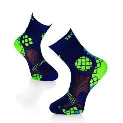 Niebiesko-żółte skarpetki kompresyjne do biegania. Niebieskie skarpetki TRY TO FLY, bez wzorów. W wyprzedaży za 67.34 zł.