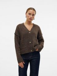 Vero Moda Kardigan w kolorze brązowym rozmiar: M. Brązowe swetry Vero Moda, m, bez wzorów, z wełny, bez ramiączek. Za 83.62 zł.