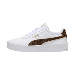 Buty sportowe damskie Puma Carina 3.0 Feline. Białe buty treningowe Puma, bez wzorów, ze skóry, bez zapięcia, tenisowe. Za 278.00 zł.