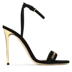 Sandały Elisabetta Franchi. Czarne sandały Elisabetta Franchi, bez wzorów, bez obcasa, na szpilce, bez zapięcia. Za 1,599.00 zł.