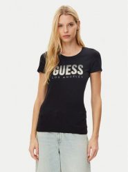 Guess T-Shirt W5GI14 J1314 Czarny Regular Fit. Czarne t-shirty Guess, xxl, z aplikacjami, z bawełny, bez kołnierzyka, bez ramiączek. Za 127.00 zł.