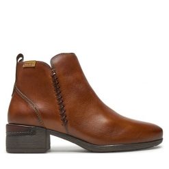 Botki Pikolinos. Brązowe botki Pikolinos, bez wzorów, bez obcasa, na słupku, bez zapięcia. Za 699.99 zł.