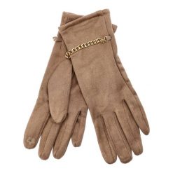 Brązowe Rękawiczki Glamour Damskie Armodo. Brązowe rękawiczki Armodo, bez wzorów, glamour. Za 45.99 zł.