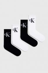 Calvin Klein skarpetki 4-pack damskie kolor czarny. Czarne skarpetki Calvin Klein, bez wzorów. W wyprzedaży za 91.99 zł.