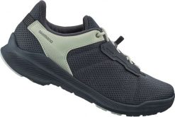 Buty do rowerów miejskich/turystycznych EX300W, szaro-miętowe. Szare buty do biegania Shimano, na lato, bez wzorów, z gumy, bez zapięcia, do biegania. Za 511.00 zł.