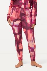 Damskie Narciarskie legginsy funkcyjne bardzo elastyczne z recyklingu. Fioletowe legginsy Ulla Popken, bez wzorów, z elastanu. Za 223.99 zł.
