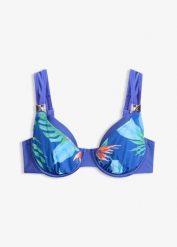 Biustonosz bikini na fiszbinach. Niebieskie bikini bonprix, bez wzorów. Za 64.99 zł.