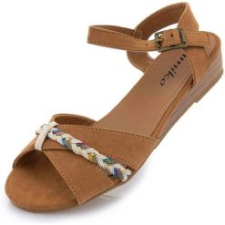 Glemo Tamiko Damskie Sandały Letnie Brąz 40. Brązowe sandały TAMAHOO, bez wzorów, sportowe, bez obcasa, bez zapięcia. Za 152.99 zł.