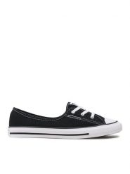 Converse Trampki Chuck Taylor All Star Bellet Lace Slip 566775C Czarny. Czarne trampki Converse, bez wzorów, z materiału, retro, bez zapięcia. Za 209.99 zł.