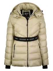 Geographical Norway Kurtka zimowa "Elenor" w kolorze kremowym rozmiar: S. Brązowe kurtki Geographical Norway, na zimę, s, bez wzorów, z puchu, bez kaptura. Za 232.78 zł.