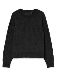 Vero Moda Sweter w kolorze czarnym rozmiar: XS. Czarne swetry Vero Moda, s, bez wzorów, z materiału, bez ramiączek. Za 78.47 zł.