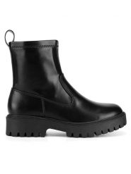 JENNY Botki WFA3164-1 Czarny. Czarne botki Jenny, bez wzorów, bez obcasa, na płaskiej podeszwie, bez zapięcia. Za 159.99 zł.