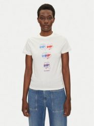 KARL LAGERFELD T-Shirt A2W17112 Écru Regular Fit. T-shirty KARL LAGERFELD, xs, bez wzorów, z bawełny, bez kołnierzyka, bez ramiączek. Za 279.99 zł.