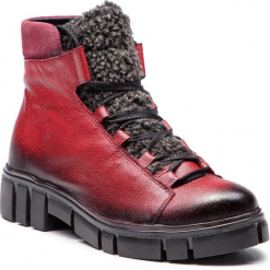 Botki MACIEJKA - 03794-23/00-3 Bordo. Czerwone botki Maciejka, z materiału. Za 269.00 zł.